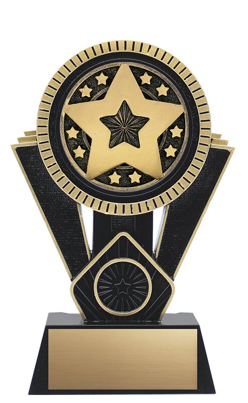 Apex Star Resin Trophy- 4 Sizes, 2 Colors (Includes Engraving)