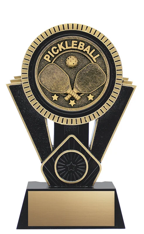 Apex Pickleball Resin Trophy- 4 Sizes, 2 Colors (Includes Engraving)