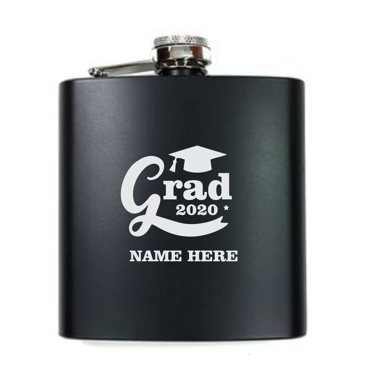 Black Grad Flask 6 oz (Includes Engraving)