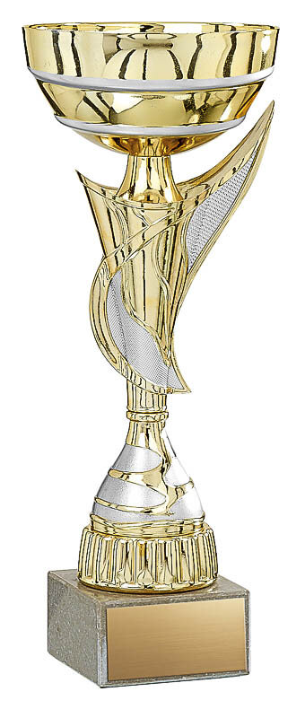 Sharp V Gold Metal Cup- 3 Sizes (Includes Engraving)