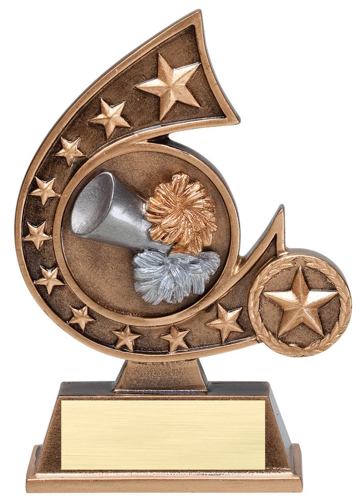 Cheerleading Trophy 6" Resin Comet (Includes Engraving)