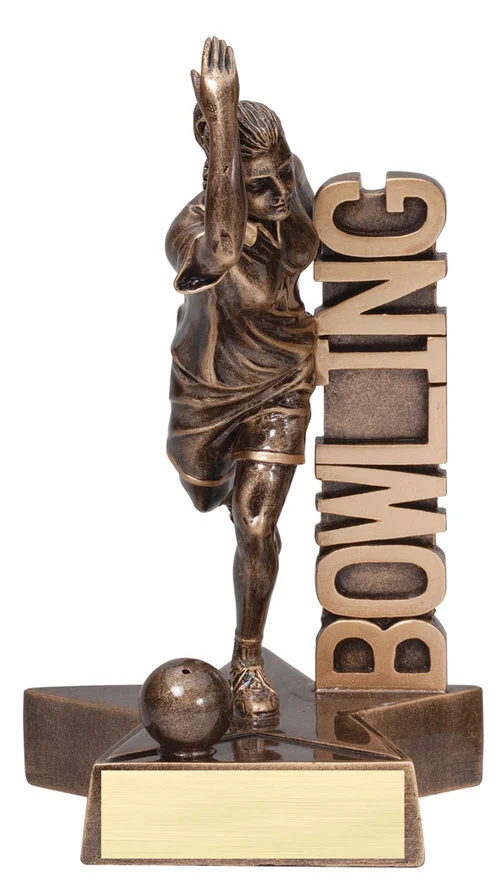 Female Billboard Bowling 6.5" Bowling Trophy (Includes Engraving)