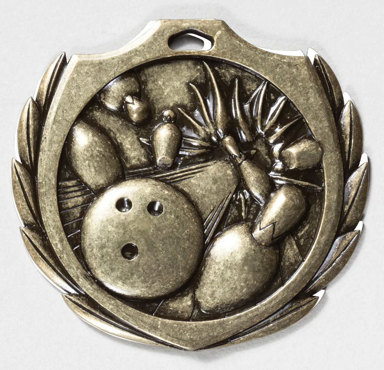 Burst Bowling Medal 2.5" (Includes Ribbon)
