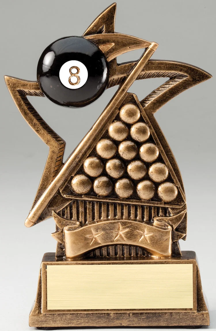 Billiards Trophy Star Series 6" (Includes Engraving)