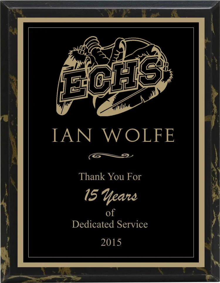 Executive Gold Marble Press-board Plaque- 5 Sizes (2 Custom Options)