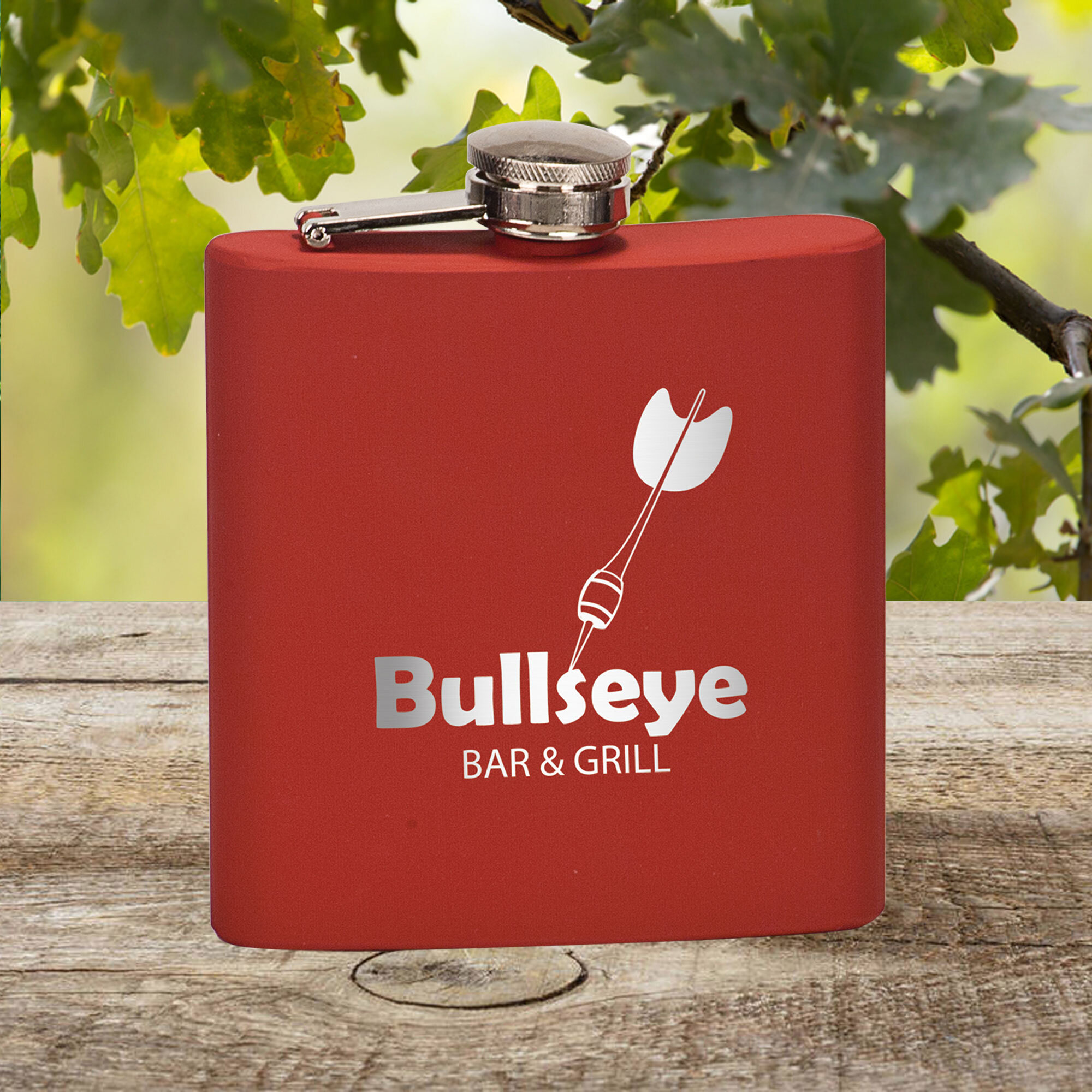 Matt Red Stainless Steel Flask (Includes Engraving)