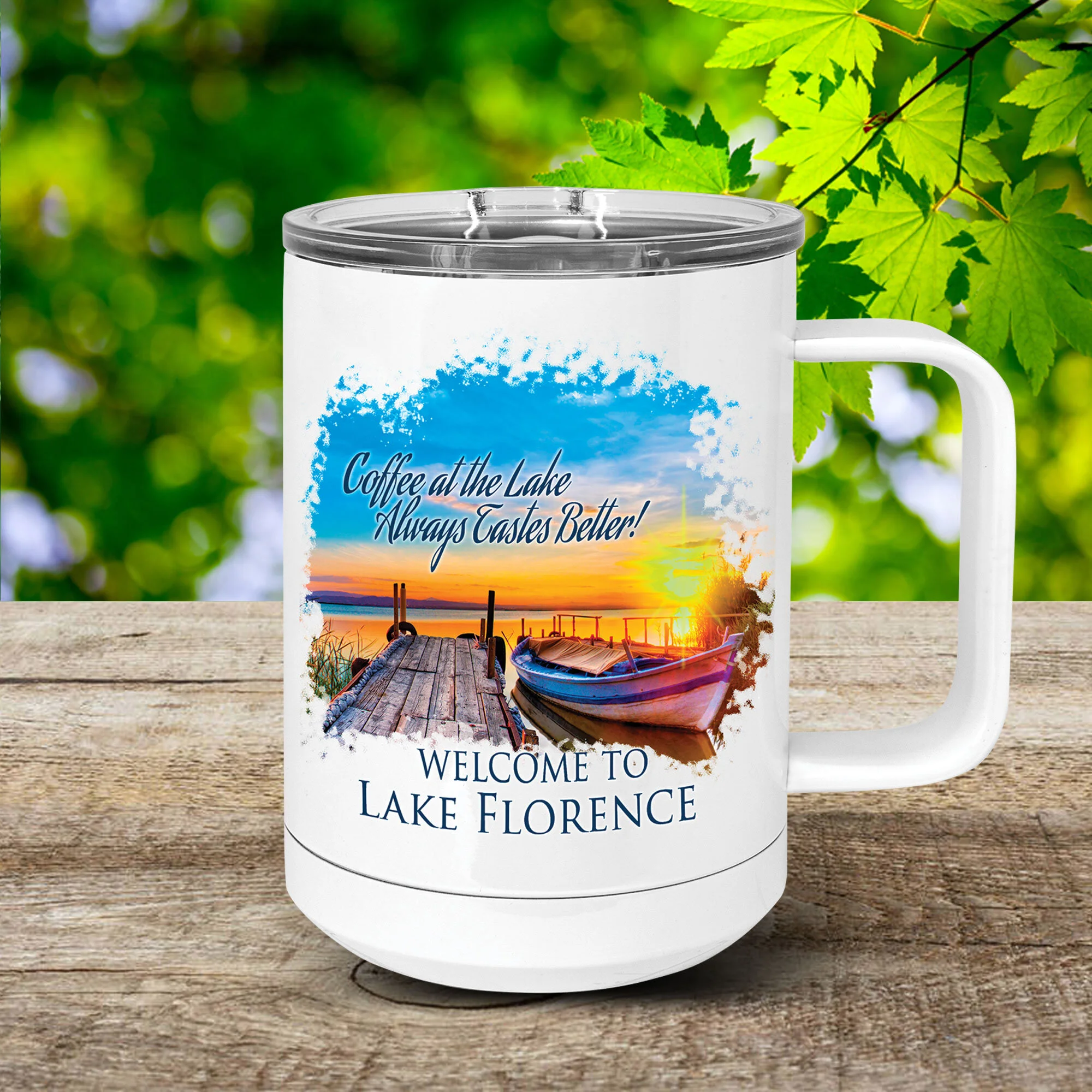 15 oz Coffee Mug w/Lid (Includes Photo)  Polar Camel