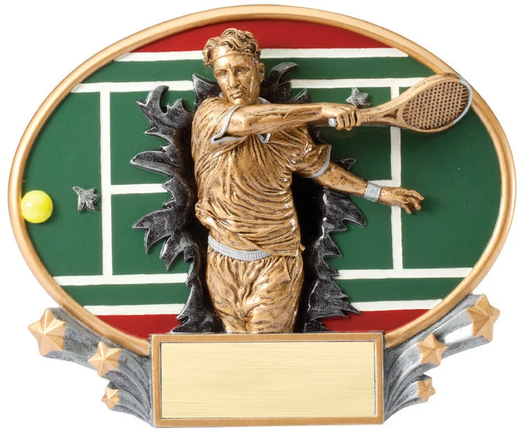 Xplosion Oval Male Tennis Trophy 7.25"x 6" (Includes Engraving)