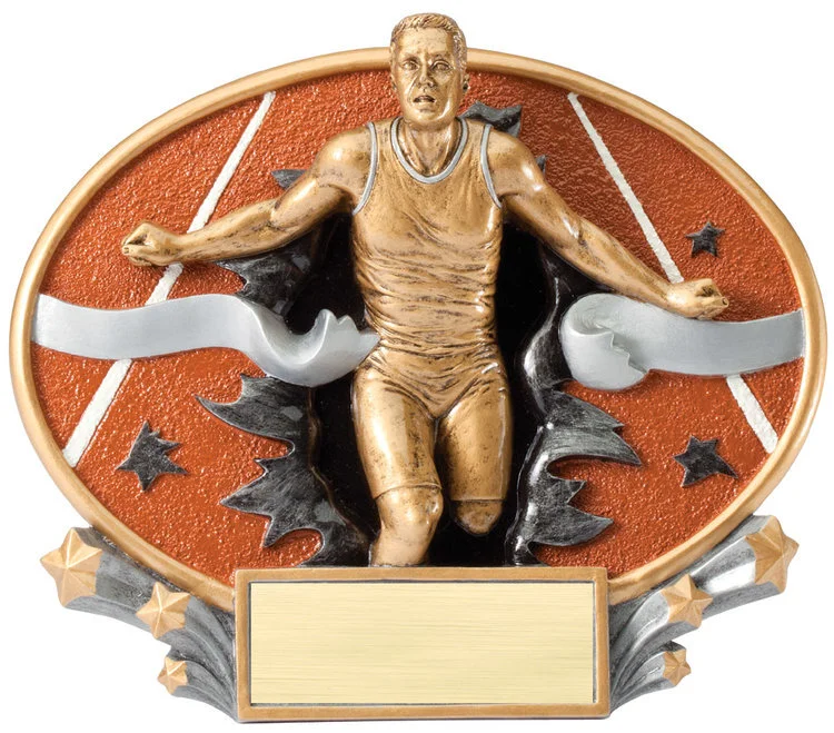 Running Xplosion Oval Male Track Trophy 7.25" x 6"(Includes Engraving)