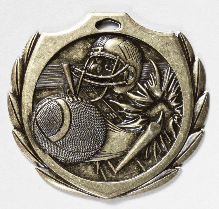 Burst Football 2.25" Medal (Includes Ribbon)