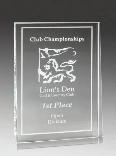 Crystal Wedge Award- 2 Sizes (Engraving Included)