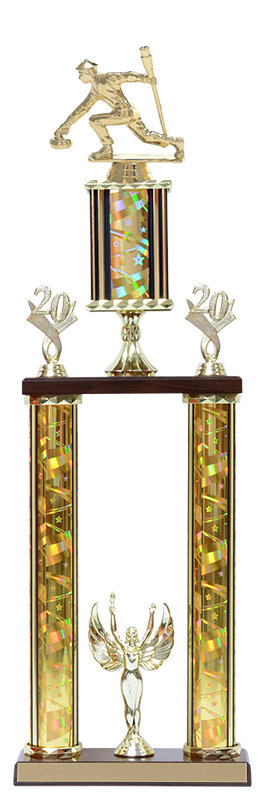 Gold Curling Trophy 22" (Includes Engraving)
