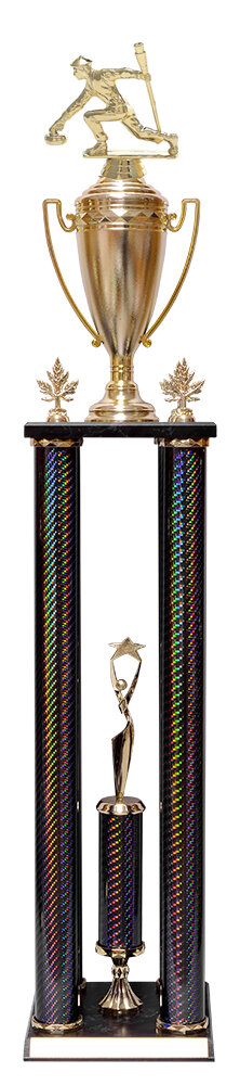 Tall Black Curling Trophy 40"  (Includes Engraving)