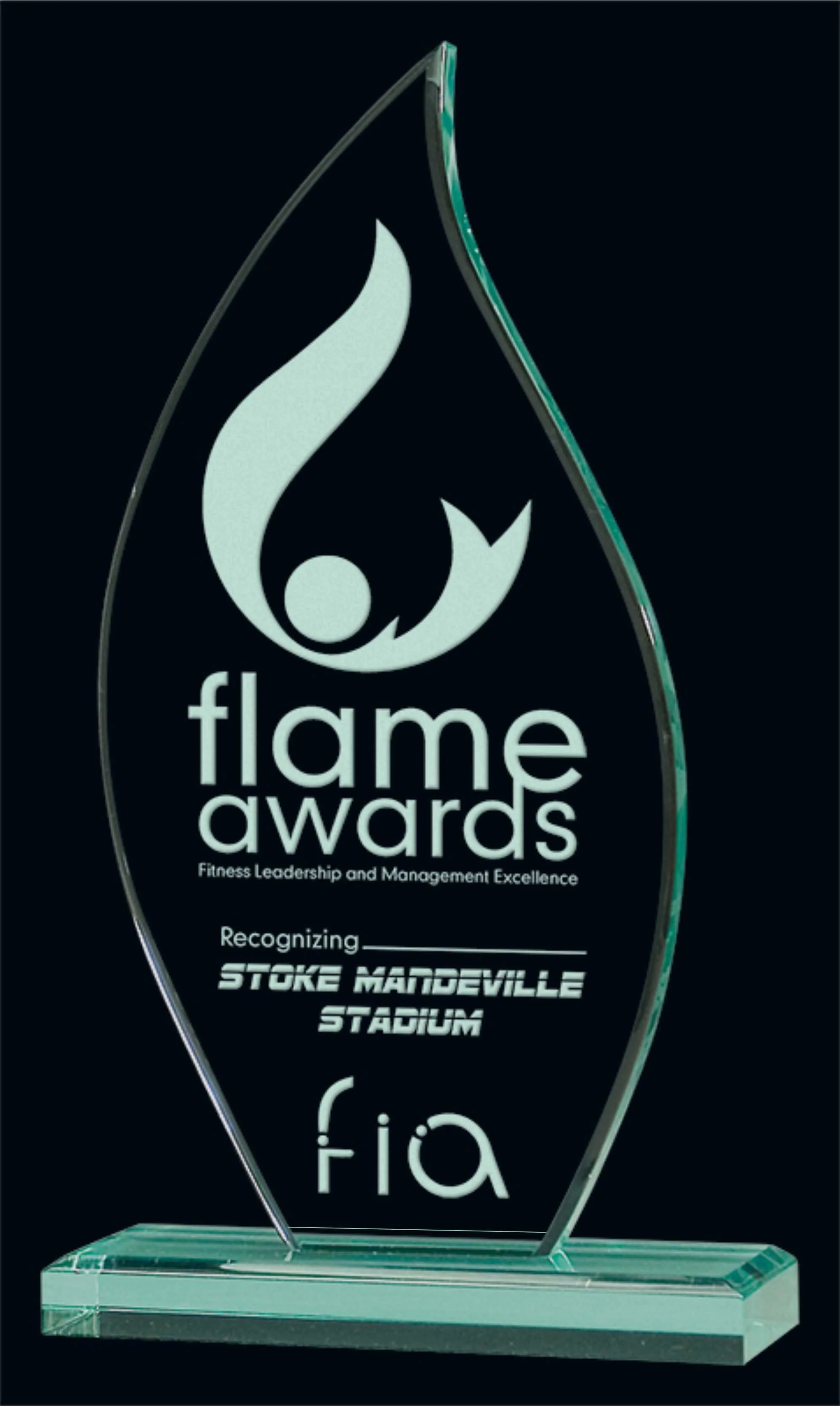 Jade Flame Acrylic Award- 3 Sizes (2 Custom Options)
