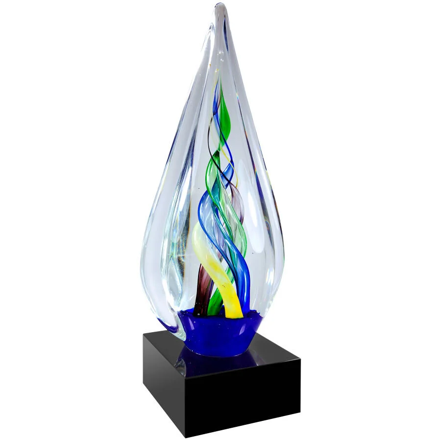 Infinity Twist Glass with Black Base 10.75" (Includes Engraving)
