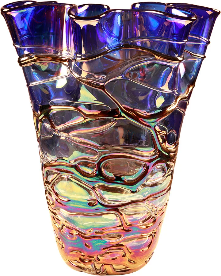 Flower Vase 14" Art Glass