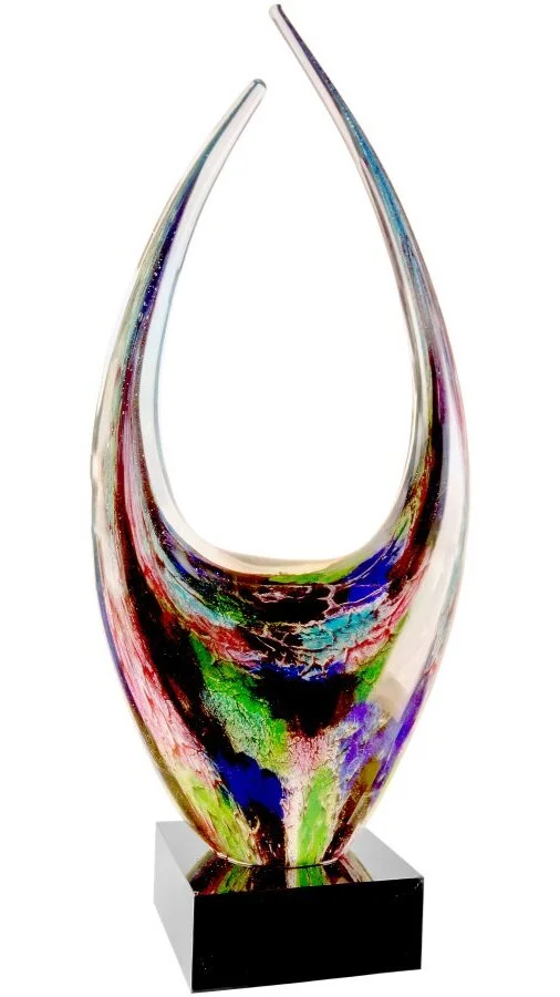 Rising Art Glass with Square Black Base 16.75" (Includes Engraving)