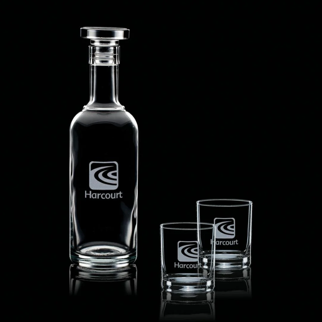 Aristocrat Decanter Set- 30 oz Decanter, 11 oz Glasses (Includes Engraving)