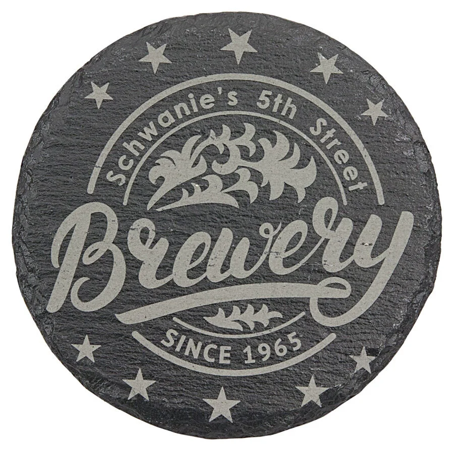 4" Round Slate Coaster (Includes Engraving)