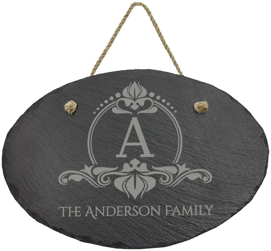 Oval Slate Decor with Hanger String- 2 Sizes (Includes Engraving)