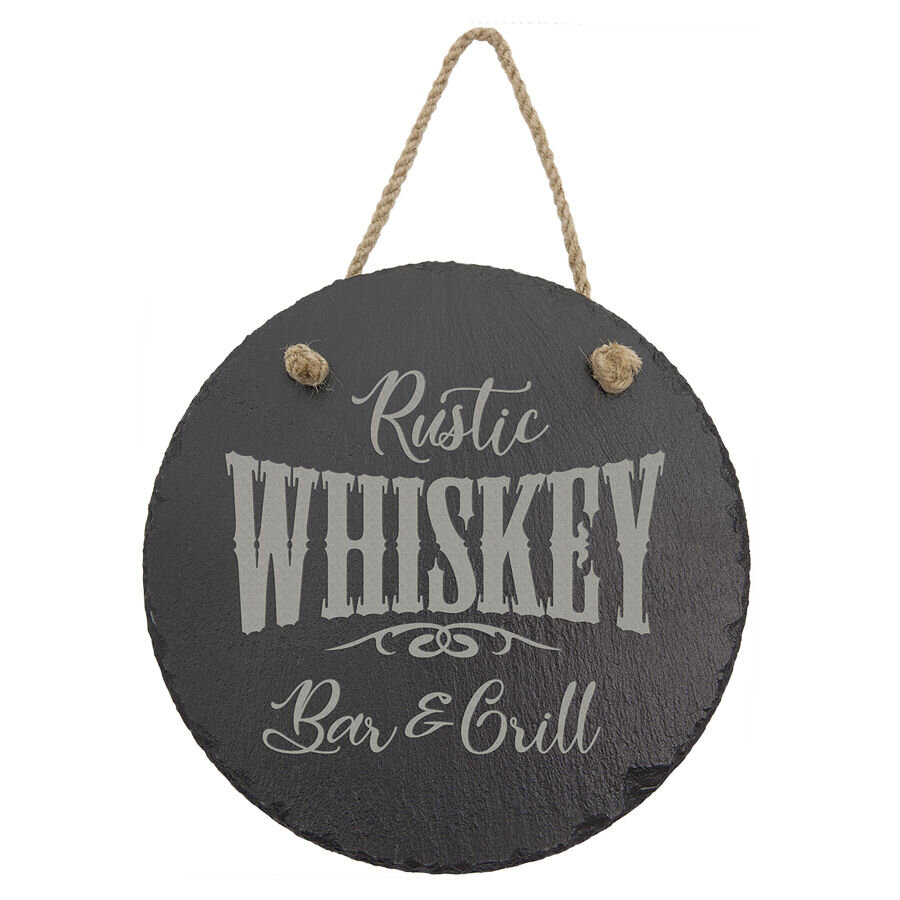 Round Slate Decor with Hanger String- 2 Sizes (Includes Engraving)