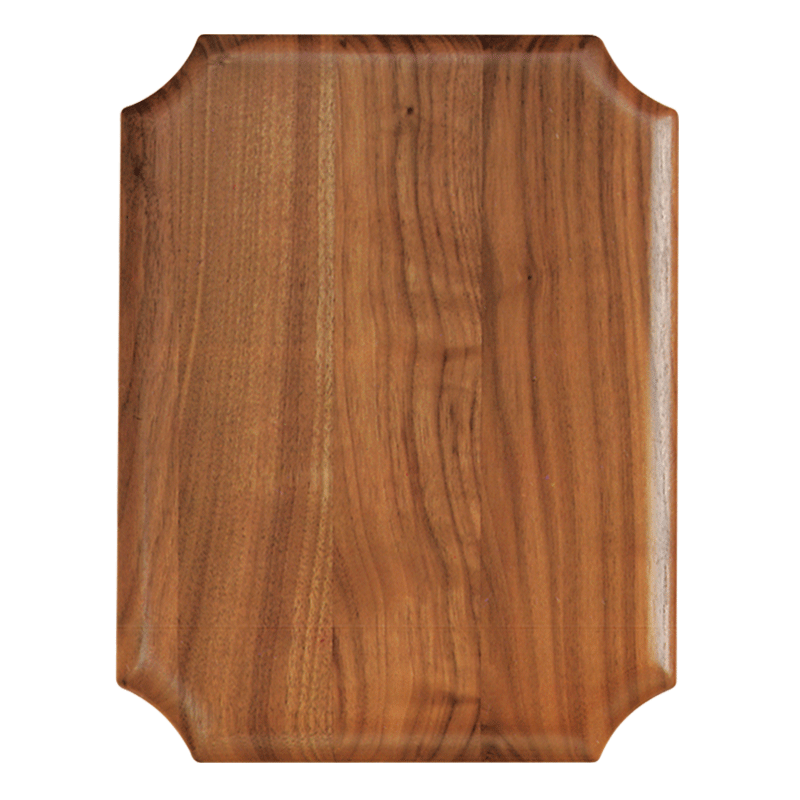 Notched Corners Walnut Plaque- 2 Sizes (BLANK)