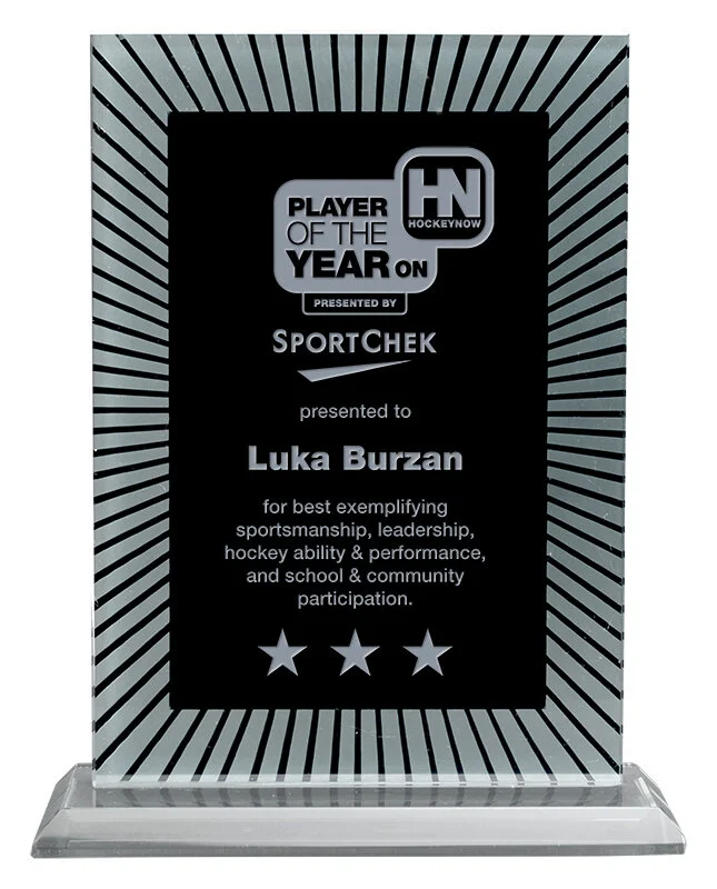 Discover Glass Award, Black and Frosted- 2 Sizes (Includes Engraving)