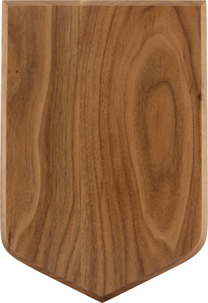 Shield Plaque 7”x 10” Walnut (Blank)