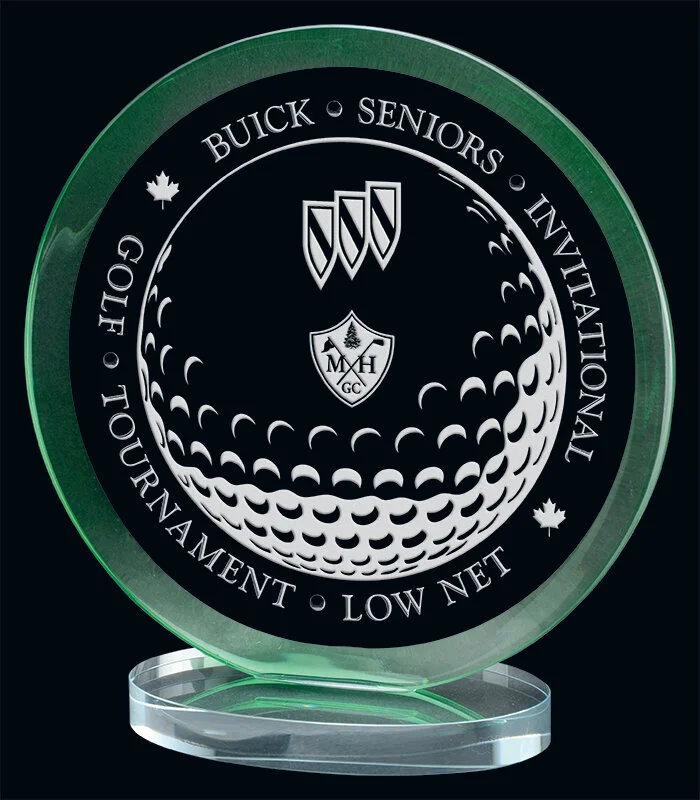 MacDonald Green Glass Award- 2 Sizes (Includes Engraving)
