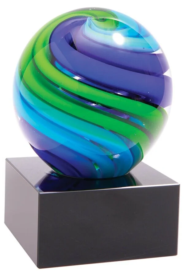 Two-Tone Blue and Green Sphere 5" (Includes Engraving)