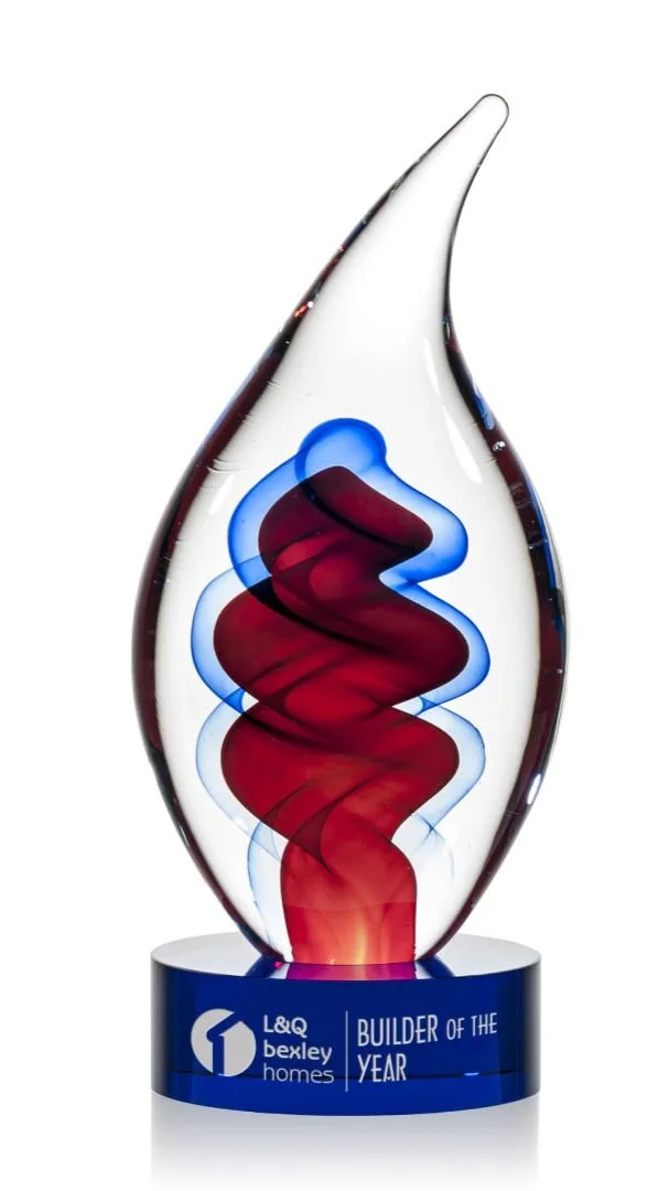 Trilogy Flame Award 3 Sizes, 2 Colors (Includes Engraving)