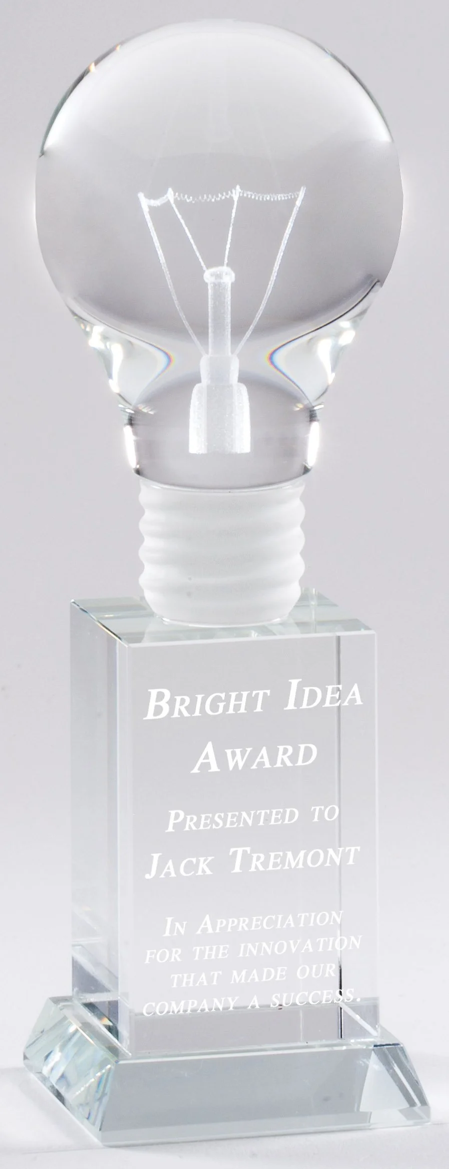 Light Bulb 8" Crystal Award (Includes Engraving)