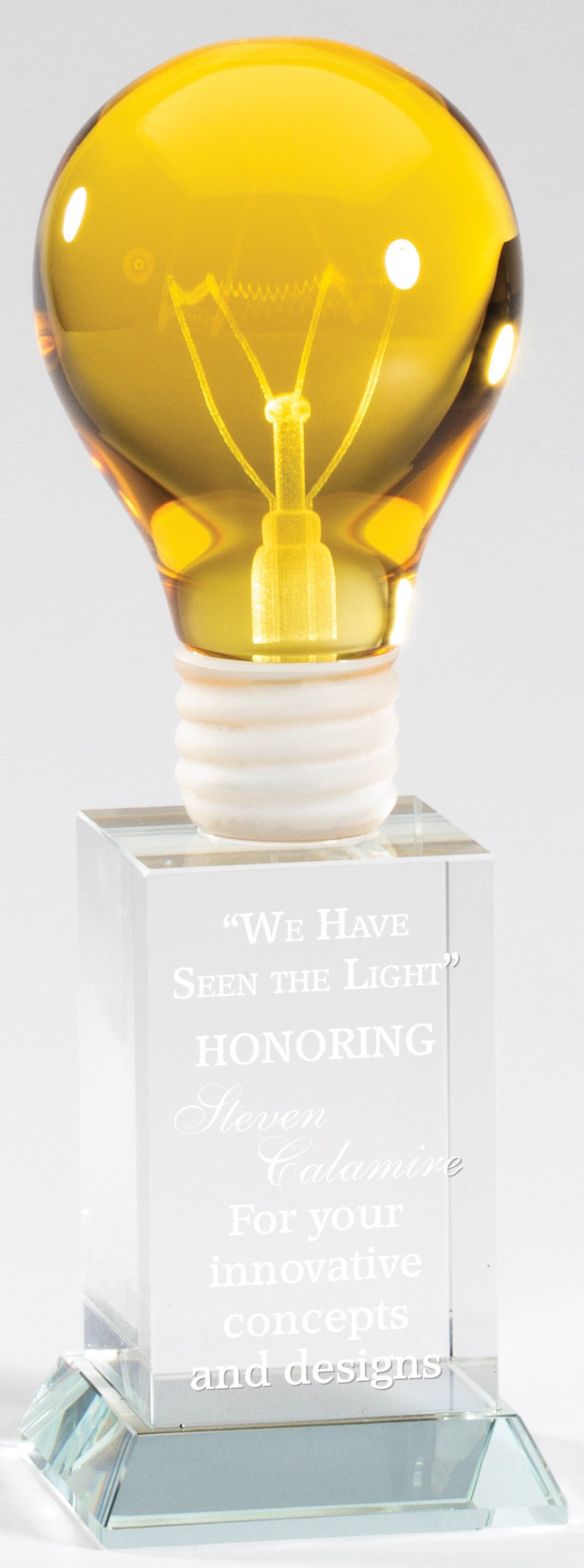 Bright Idea 8" Crystal Award (Includes Engraving)