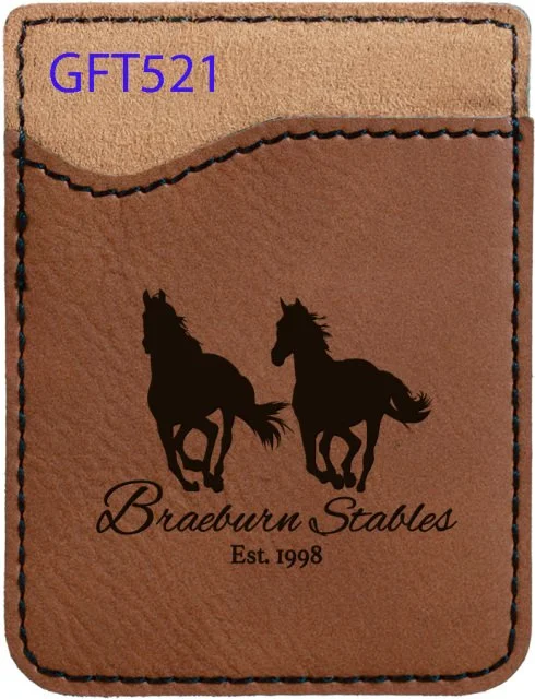 Dark Brown Leatherette Phone Wallet (Includes Engraving)