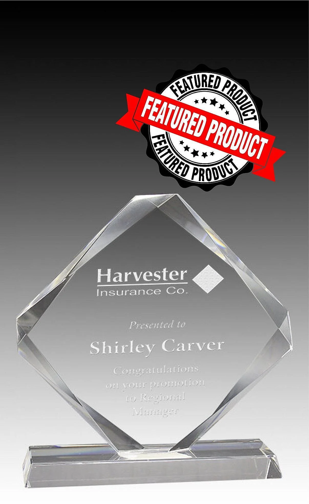Regal Crystal Award- 2 Sizes (Includes Engraving)
