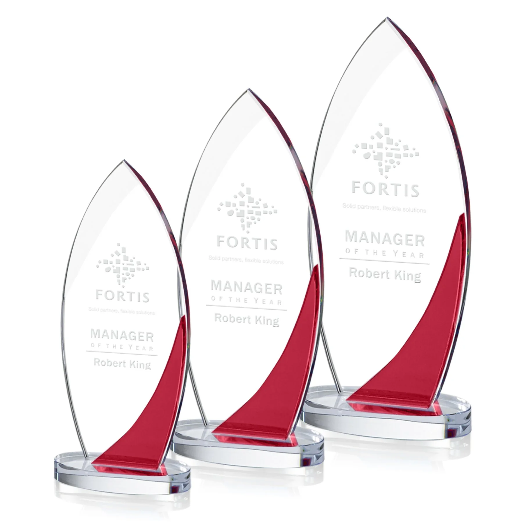 Harrah Crystal Award-  3 Sizes, 3 Colors (Includes Engraving)