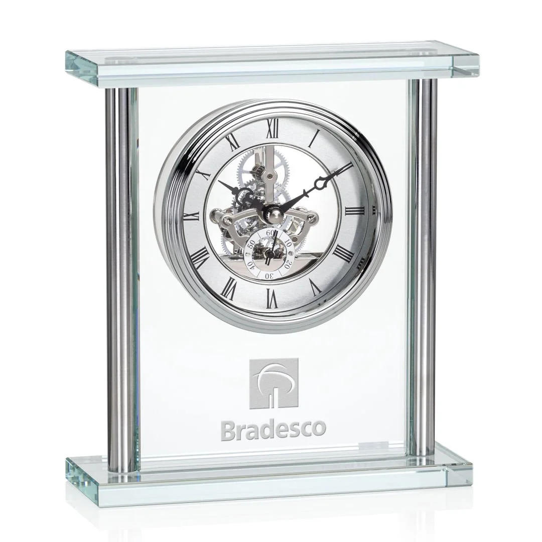 Glass Gibson Clock 7.25" (Includes Engraving)