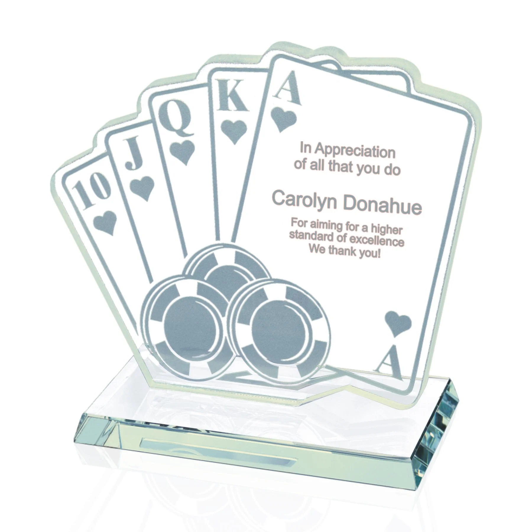 Royal Flush Poker Award 6.5" x 5" (Includes Engraving)