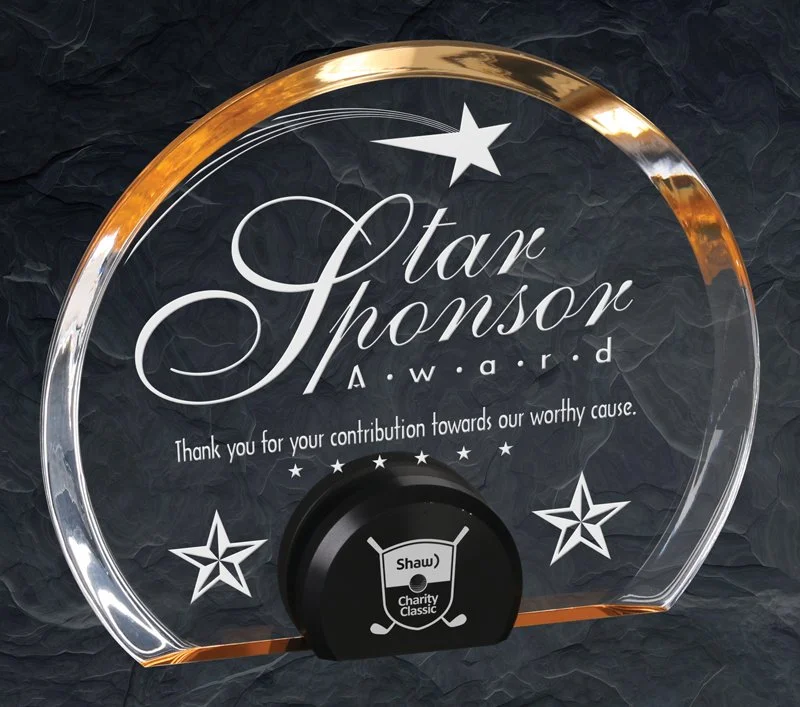Halo Acrylic Award 3 Sizes, 3 Colors (Includes Engraving)