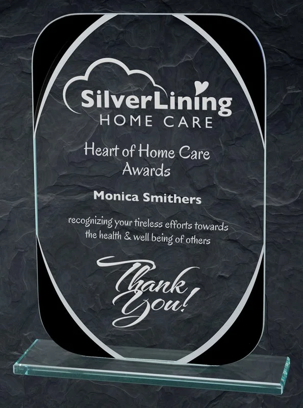 Huntsville Black & Mirror Glass Award- 3 Sizes (Includes Engraving)