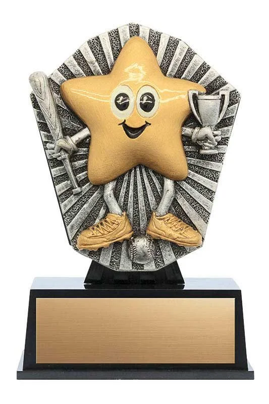 Little Star Baseball Cosmo Resin Trophy- 4 Sizes (Includes Engraving)