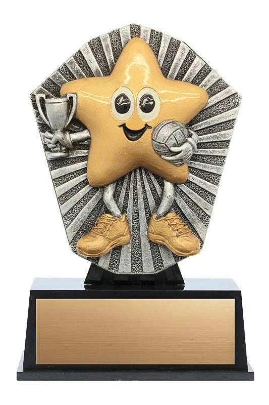 Little Star Volleyball Cosmo Resin Trophy- 4 Sizes (Includes Engraving)