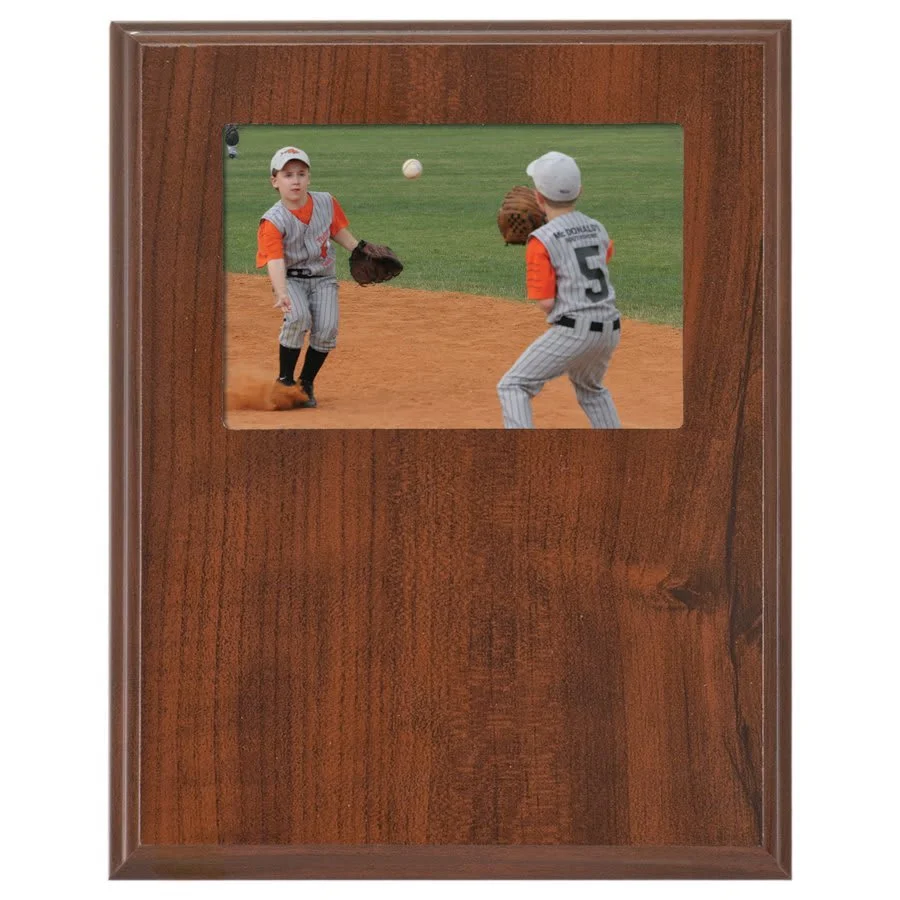 Photo Holder Recessed 7x9" Cherry Finish 4H Plaque (Includes Engraving)