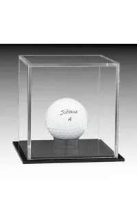 Acrylic Golf Ball Display Case Golf Ball, Clear / Black (Includes Engraving)