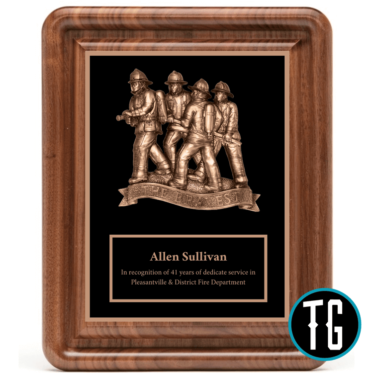 Firefighters Finest Walnut Plaque  10" x 13" (Includes Engraving)