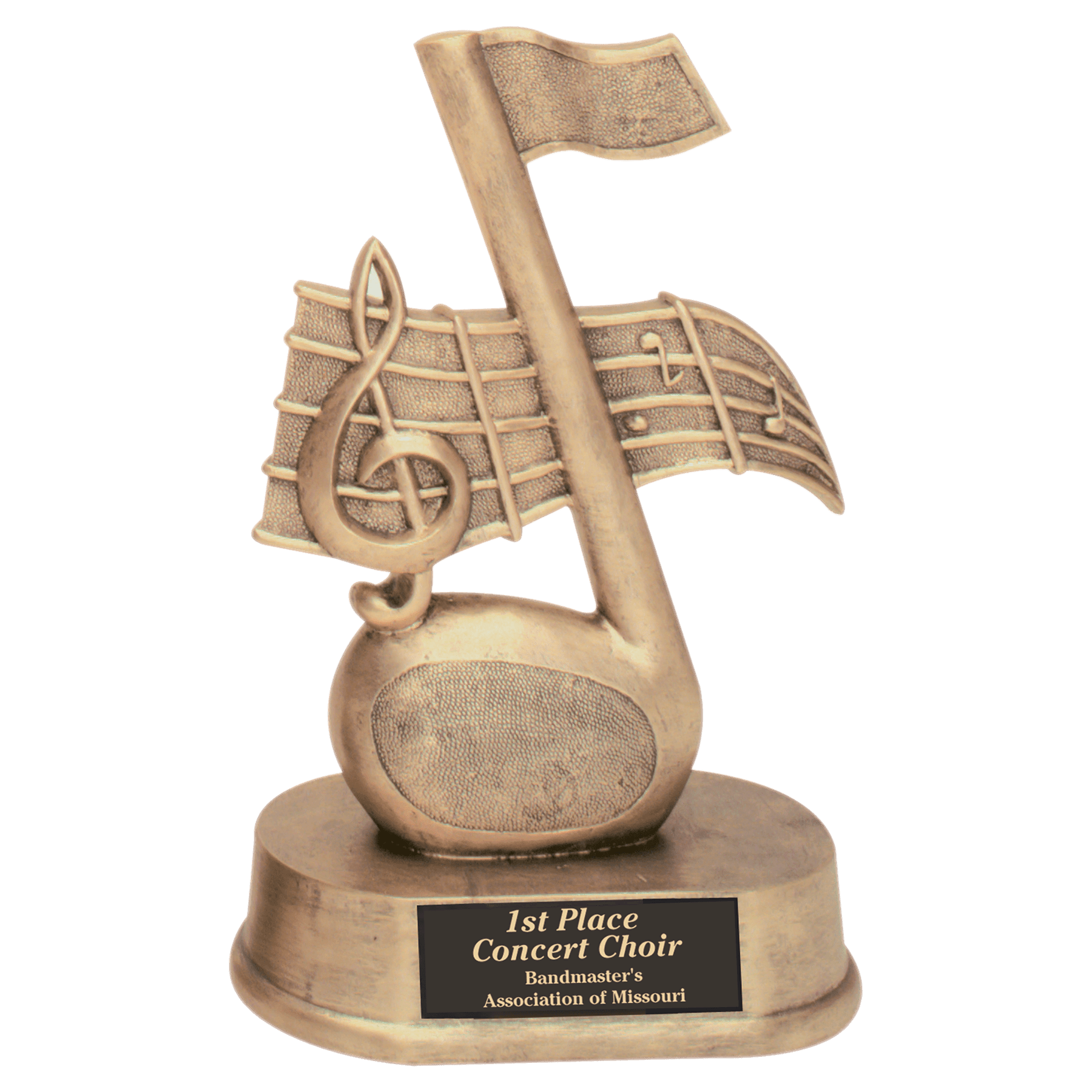 Antique Gold Music Note Resin Award 7.75" (Includes Engraving)