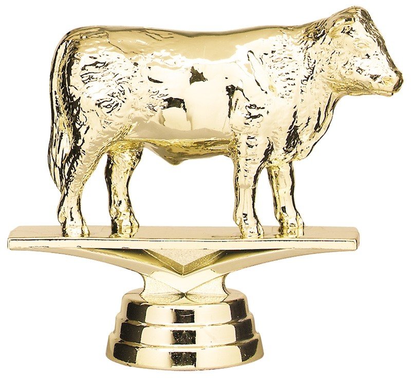 Hereford Steer Trophy Topper 3 3/8" - Figure