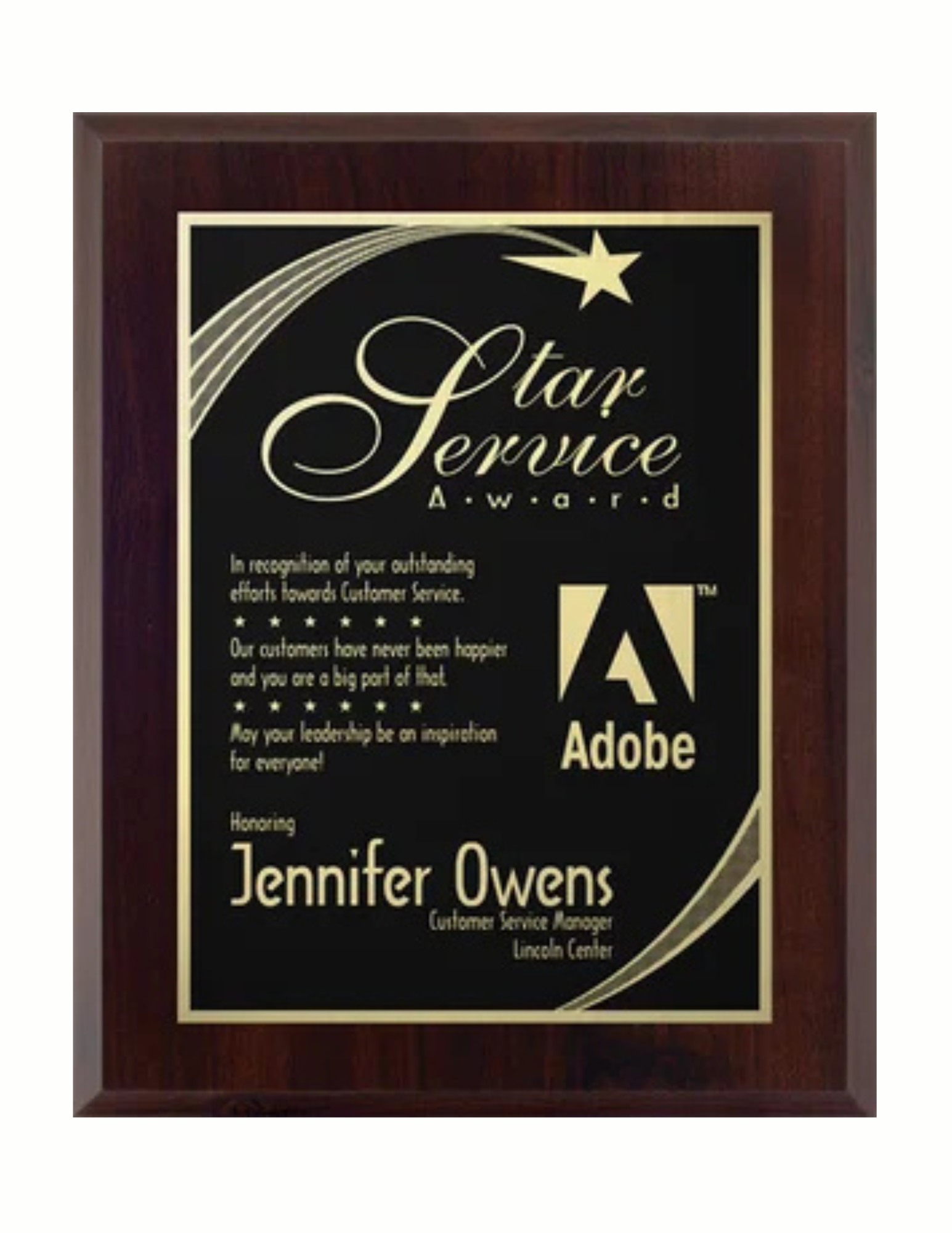 Executive Press-board Plaque, Cherrywood- 7 Sizes (2 Custom Options)