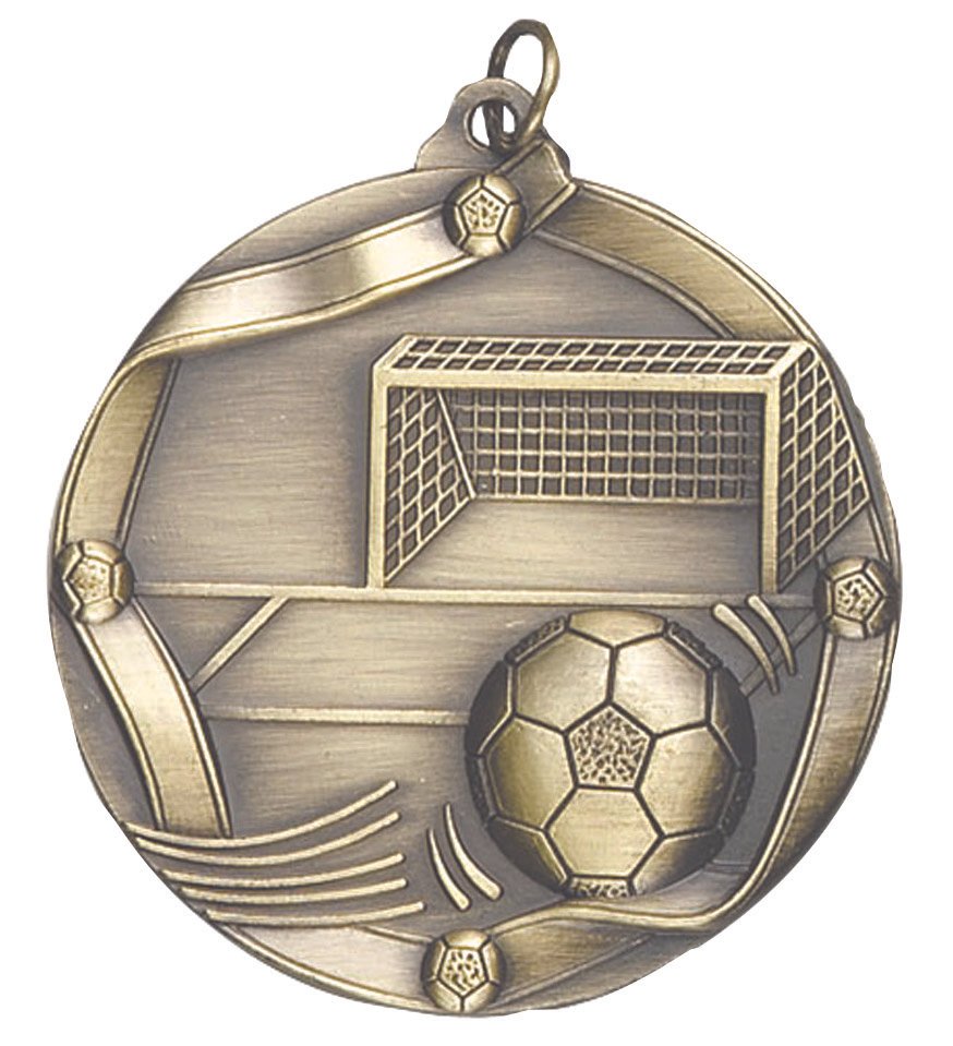 Ribbon Border Soccer Medal 2.25" (Includes Ribbon)