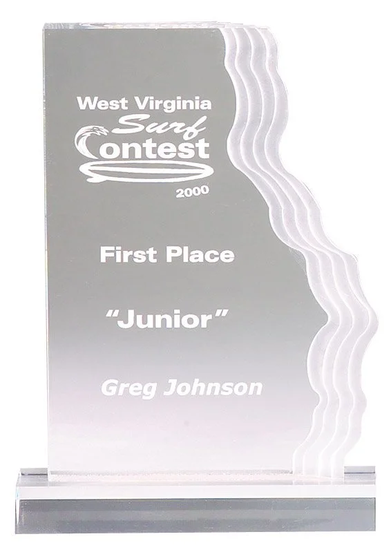 Brampton Waterfall Acrylic Award 5"x7.75"- 2 Colors (Includes Engraving)